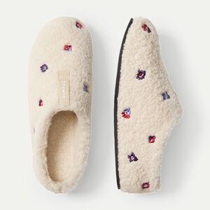 Bombas Women's Sunday Slipper Size 8 Cream Floral Embroidery New with tags NWT